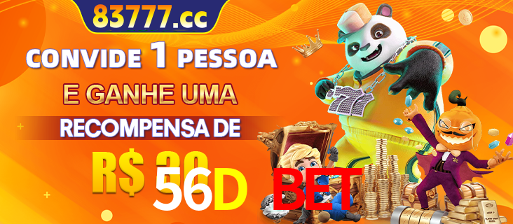 Banner institucional da 56D BET sobre parceria de marcas e criação de uma marca de excelência, apresentando os mascotes de jogos populares como o Fortune Tiger.
